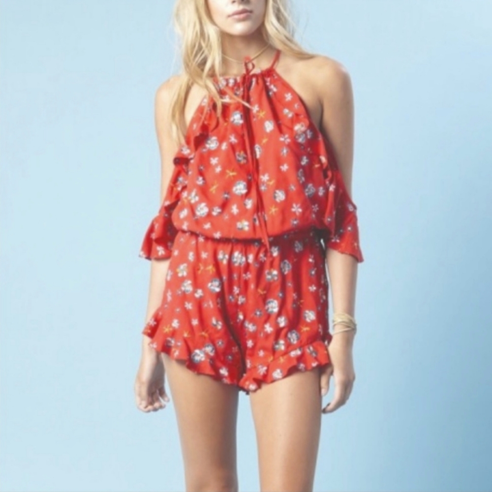Embroidered Ditsy Floral Ruffle Romper - Winston White Lulu's Summer Festival